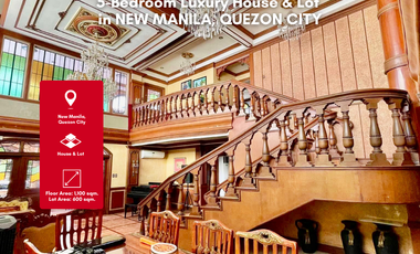 Rare Opportunity! 1,100 sqm. Luxury 5-Bedroom Home for Sale at New Manila Quezon City near St. Lukes Hospital