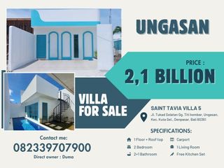 FOR SALE VILLA ST. TAVIA - SANTORINI STYLE NEAR MELASTI BEACH, UNGASAN
