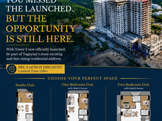 One Tolentino East Tagaytay unit for sale 58 Sqm