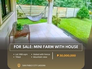 For Sale: Mini Farm With House located at San Pablo City Laguna