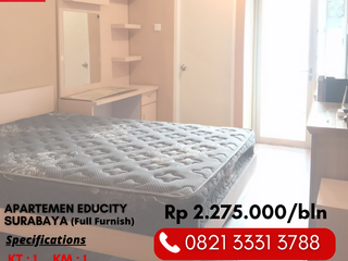 Disewakan Apartemen Full Furnish 2 Jutaan di Educity Surabaya