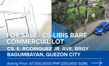 FOR SALE – C5-LIBIS, QUEZON CITY
Bare Commercial Lot | Prime Location | Along C5 (E. Rodriguez Jr. Ave.)