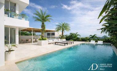 FREEHOLD | MODERN ALL-WHITE DESIGN VILLA WITH ROOFTOP & OCEAN VIEWS - JIMBARAN