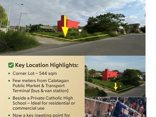 Calatagan commercial lot at market area 544 sqm corner location