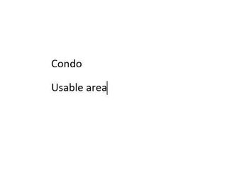 jobert test condo usable area