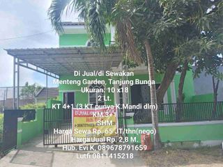 Dijual dan Disewakan Rumah 2 lt di Menteng Garden Tjg Bunga Makassar
