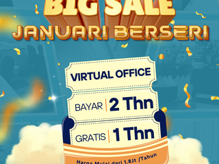 Big Sale Januari Berseri! Virtual Office Bayar 2 Tahun Gratis 1 Tahun di Kelapa Gading