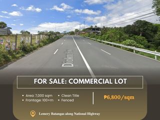 For Sale: 𝐂𝐨𝐦𝐦𝐞𝐫𝐜𝐢𝐚𝐥 𝐋𝐨𝐭 Located 𝐢𝐧 𝐋𝐞𝐦𝐞𝐫𝐲 𝐁𝐚𝐭𝐚𝐧𝐠𝐚𝐬 𝐚𝐥𝐨𝐧𝐠 𝐍𝐚𝐭𝐢𝐨𝐧𝐚𝐥 𝐇𝐢𝐠𝐡𝐰𝐚𝐲 (𝐃𝐢𝐨𝐤𝐧𝐨 𝐇𝐢-𝐖𝐚𝐲)