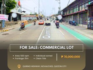 For Sale: Commercial Lot with Income located at Quirino Highway, Novaliches, Quezon City