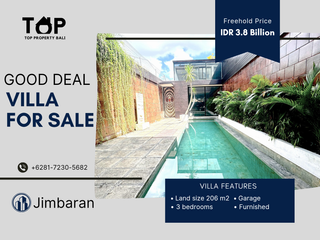 Good deal villa 3 bedrooms with GWK view in Jimbaran walking distance to beach