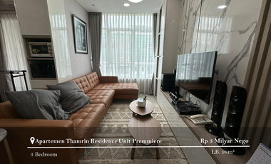 Dijual Apartement Thamrin Residence Unit Premiere 3BR Furnished
