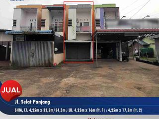 Dijual 1 unit ruko 2lt cocok untuk usaha di Jl. Selat Panjang - Pontianak Timur