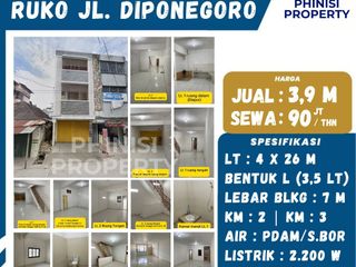 DIJUAL / DISEWAKAN RUKO DIPONEGORO COCOK BUAT SEGALA JENIS BISNIS