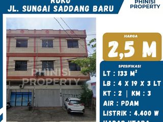 DIJUAL RUKO MURAH 3 LANTAI STRATEGIS DI JL. SUNGAI SADDANG BARU