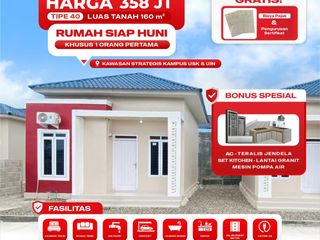 Rumah Siap Huni Dijual Tipe 40 Luas Tanah 160 Meter - Dekat Kampus UIN %26 Unsyiah Darussalam Banda Aceh