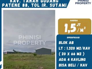 📍 DIJUAL KAVLING TANAH GUDANG — PATENE 88, TOL IR. SUTAMI, MAKASSAR
