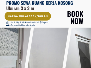 Disewakan Ruang Kantor / Coworking Space – Lokasi Strategis di Lambhuk, Banda Aceh