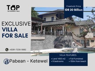 Exclusive Villa dekat ke pantai pabean Ketewel 9 kamar tidur SHM