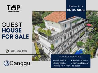 Dijual Guest House Tinggi Occupancy Total kamar 27 di Echo Beach Canggu