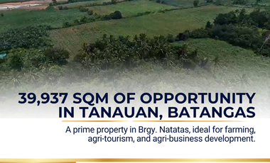 For Sale: Agricultural Property in Natatas-Balele, Tanauan, BatangasA 39,937-SQM property in Tanauan, Batangas, offering space to grow your farming, a