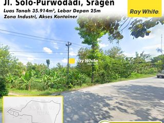 Dijual Tanah Zona Industri di Jl Solo Purwodadi Sragen