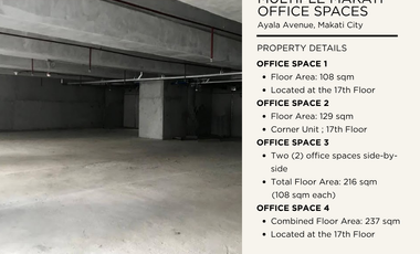 FOR LEASE/FOR SALE: Multiple Makati Office Spaces