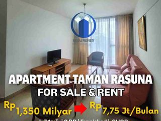 For Sale, Apartment Taman, 2 BR, Full Furnished, SHGB, Lokasi Strategis, Fasilitas Lengkap