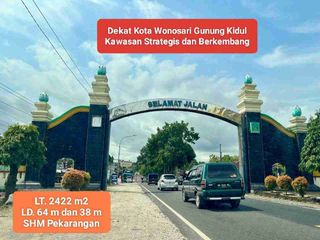 Jual Tanah murah pekarangan strategis di Kota Wonosari Gunungkidul mangku 2 jalan dekat fasilitas umum