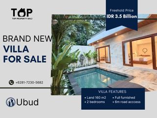 Villa baru murah di kemenuh ubud 2 kamar tidur shm
