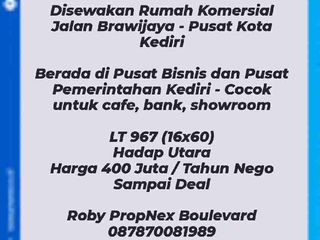 Disewakan rumah usaha di brawijaya Kediri, Cocok untuk bank, resto