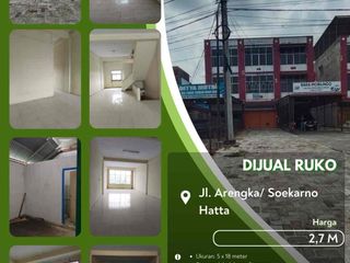 Dijual Ruko di Jalan Arengka/Soekarno Hatta