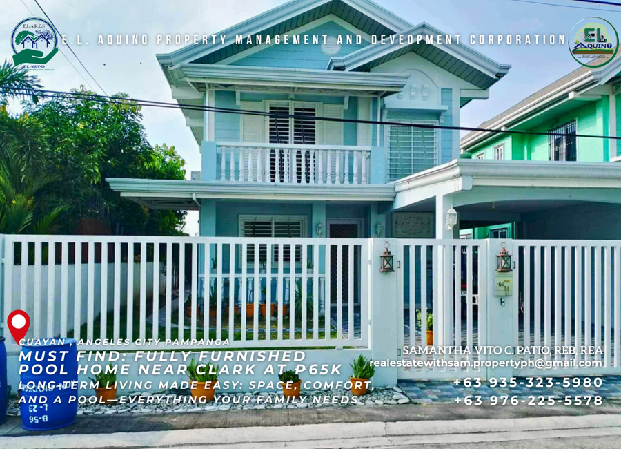 3 Bedroom Fully Furnished House with Pool for Rent at Timog Residences ...