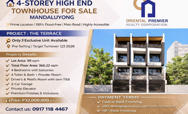 HIGH END PRE SELLING TOWNHOUSE WITH ELEVATOR MANDALUYONG CITY