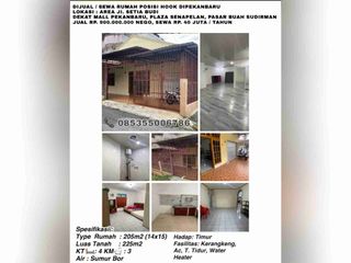 dijual/sewa rumah posisi hook jln.setia