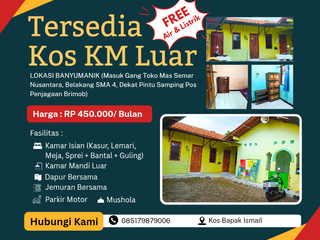Kos Kamar Mandi Luar di Banyumanik cuma 450rb/bln dekat Transmart Banyumanik