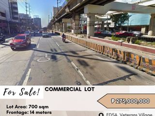 For Sale: Commercial Lot located at EDSA, Veterans Village, Quezon City