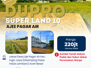 Dijual Tanah SHM 208 m² Akses Aspal di Aje Pagar Air, Ingin Jaya – Lambaro