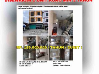 disewakan 2 unit ruko min 5 tahun