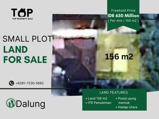 Jarang ada! Tanah plot kecil 1,56 are atau 156 m2 Hak Milik di Dalung