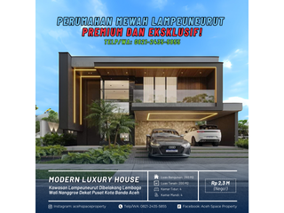 Dijual Rumah Mewah di Kawasan Lampeuneurut Dekat Jalan Raya - Hunian Sultan Include Kolam Renang!