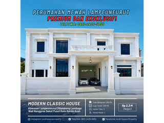 Dijual Rumah Mewah di Kawasan Lampeuneurut Dekat Jalan Raya - Hunian Sultan Include Kolam Renang!