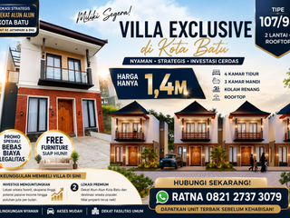 villa luas fasilitas lengkap lokasi dekat alun alun kota batu