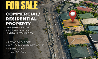 FOR SALE Commercial/Residential Property in Greenhills East, Brgy. Wack Wack, Mandaluyong City