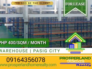 WAREHOUSE FOR LEASE – PASIG CITY