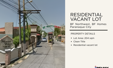 FOR SALE: Vacant lot in BF Northwest, Brgy. BF Homes, Paranaque City