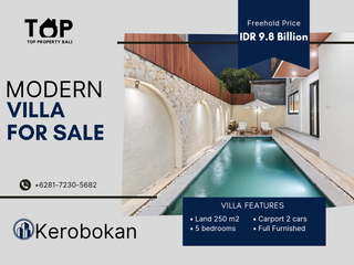Villa Modern Baru 3 kamar tidur di Kerobokan Bali