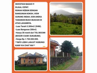 Villa Rumah Kebun Luas di Sukabumi, View Salak Menawan di Kalapanunggal-Sukabumi.