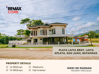 FOR SALE: 3-Bedroom House and Lot in Playa Laiya, San Juan, Batangas