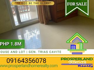 HOUSE AND LOT FOR SALE - GEN.TRIAS CAVITE