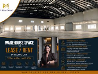 Warehouse Space for Lease Rent 1,600 sqm in Taguig City